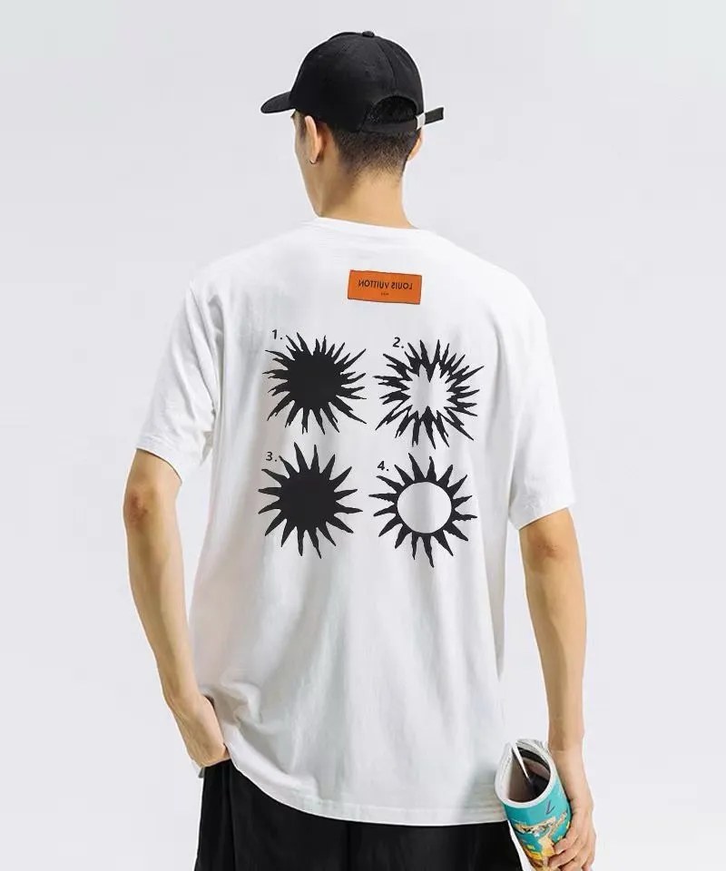 Louis Vuitton/Louis Vuitton 24ss back sun foam printed short sleeves